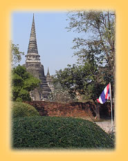 Blick zum Wat Phra Sri Sanphet in Ayuttaya