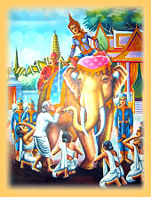 Wandmalerei im Wat Umong